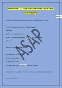 CHAPTER 7 CNA EXAM QUESTIONS WITH COMPLETE SOLUTIONS GUARANTEED PASS