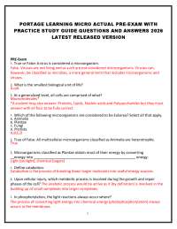 PORTAGE LEARNING MICRO ACTUAL PRE-EXAM WITH PRACTICE STUDY GUIDE QUESTIONS AND ANSWERS