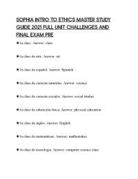SOPHIA INTRO TO ETHICS MASTER STUDY GUIDE 2021 FULL UNIT CHALLENGES AND FINAL EXAM PRE