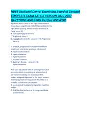 NDEB (National Dental Examining Board of Canada) COMPLETE EXAM LATEST VERSION 2026-2027 QU