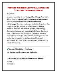 PORTAGE MICROBIOLOGY FINAL EXAM 2026 27 LATEST UPDATED VERSION