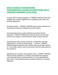 DATA SCIENCE FOUNDATIONS FUNDAMENTALS EXAM 48 QUESTIONS WITH VERIFIED ANSWERS 2025/2026
