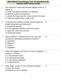State Board Cosmetology Test 110 Questions with Answers 2026 Practice Guide