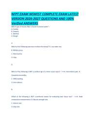 NFPT EXAM NEWEST COMPLETE EXAM LATEST VERSION 2026-2027 QUESTIONS AND 100% Verified ANSWER