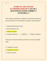 GNRS 515 ADVANCED PATHOPHYSIOLOGY EXAM 1 QUESTIONS WITH CORRECT ANSWERS