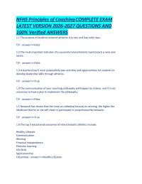 NFHS Principles of Coaching COMPLETE EXAM LATEST VERSION 2026-2027 QUESTIONS AND 100% Veri
