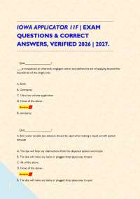 IOWA APPLICATOR 11F | EXAM QUESTIONS & CORRECT ANSWERS, VERIFIED 2026 | 2027. Quiz____