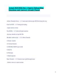 Actual 2025/2026 Day 2 Sports Onboarding Questions and Answers Already Passed Arthrex Shou
