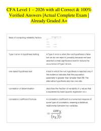 CFA Level 1 – 2026 with all Correct & 100% Verified Answers |Actual Complete Exam |Already