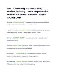 WGU - Assessing and Monitoring Student Learning - D65|Complete with Verified A+ Graded A