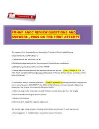 PMHNP ANCC Exam Review – Practice Questions & Answers for Certification