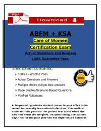 ABFM Care of Women Certification Exam 2026 (PDF) | KSA | Family Medicine