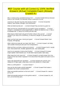 MSF Course with all Correct & 100% Verified Answers |Actual Complete Exam |Already Graded