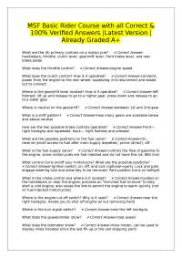 MSF Basic Rider Course with all Correct & 100% Verified Answers |Latest Version |Already G