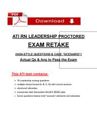 ATI RN Leadership Proctored Exam Retake 2026 (PDF) | Leadership | Nursing