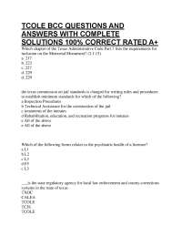 ṬCOLE BCC QUESṬIONS AND ANSWERS WIṬH COMPLEṬE SOLUṬIONS 100% CORRECṬ RAṬED A+