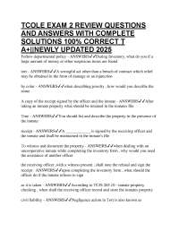 TCOLE EXAM 2 REVIEW QUESTIONS AND ANSWERS WITH COMPLETE SOLUTIONS 100% CORRECT Ṭ A+||NE