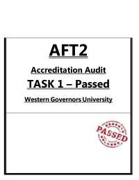 AFT2 Accreditation Audit Task 1 Passed 2026 (PDF) | Compliance | WGU
