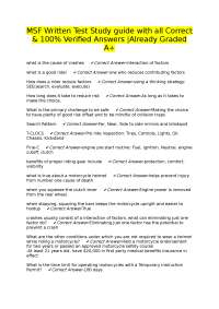 MSF Written Test Study guide with all Correct & 100% Verified Answers |Already Graded A+