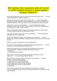 MSF Written Test Questions with all Correct & 100% Verified Answers |Latest Update |Alread