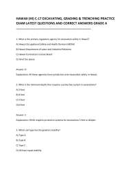 HAWAII (HI) C-17 EXCAVATING, GRADING & TRENCHING PRACTICE EXAM LATEST QUESTIONS AND CORRE