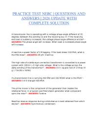 Practice Test NERC 2026 | Verified Questions & Answers | Complete Solutions