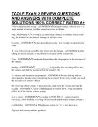 TCOLE EXAM 2 REVIEW QUESTIONS AND ANSWERS WITH COMPLETE SOLUTIONS 100% CORRECT RATED A+
