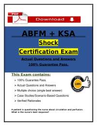 ABFM Shock Certification Exam 2026 (PDF) | KSA | Family Medicine