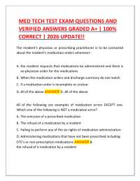 MED TECH TEST EXAM QUESTIONS AND VERIFIED ANSWERS GRADED A+ | 100% CORRECT | 2026 UPDATE