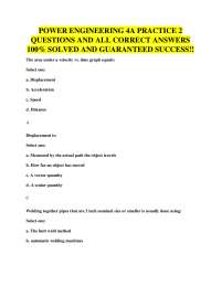 OWER ENGINEERING 4A PRACTICE 2 QUESTIONS AND ALL CORRECT ANSWERS 100% SOLVED AND GUARANTEE