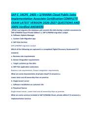 SAP E_S4CPE_2405 + S-4HANA Cloud Public Sales Implementation Associate Certification COMPL