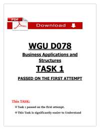 WGU D078 Task 1 2026 (PDF) | Business Applications & Structures | Western Governors Univ