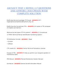 AM Navy Test 1 – 117 Questions & Verified Answers 2026 | Complete Study Notes