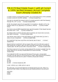 FIN 4170 Real Estate Exam 1 with all Correct & 100% Verified Answers |Actual Complete Exam