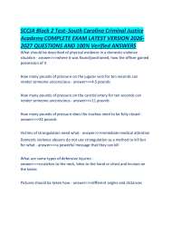 SCCJA Block 2 Test- South Carolina Criminal Justice Academy COMPLETE EXAM LATEST VERSION 2