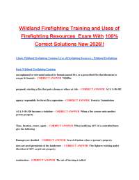 Wildland Firefighting Training & Resources Exam – 100% Correct Solutions 2025