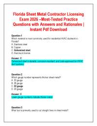 Florida Sheet Metal Contractor Licensing Exam 2026 –Most-Tested Practice Questions with