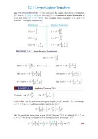 Inverse Laplace Transform
