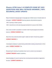 Phonics LETRS Units 5-8 COMPLETE EXAM SET 2025/2026 QUESTIONS AND WELL DETAILED ANSWERS
