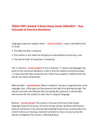 TESOL/TEFL Module 5 Exam Study Guide 2026/2027 – Key Concepts & Practice Questions
