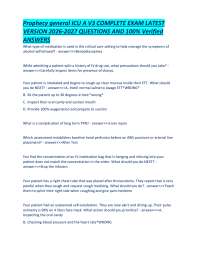 Prophecy general ICU A V3 COMPLETE EXAM LATEST VERSION 2026-2027 QUESTIONS AND Verified AN