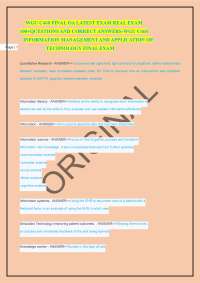 WGU C468 FINAL OA LATEST EXAM REAL EXAM 100+QUESTIONS AND CORRECT ANSWERS-WGU C468 INFOR