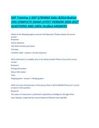SAP Training 1-SAP S-4HANA Sales &Distribution (SD) COMPLETE EXAM LATEST VERSION 2026-2027