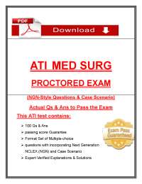 ATI Med Surg Proctored Exam 2026 (PDF) | Medical Surgical Nursing | RN