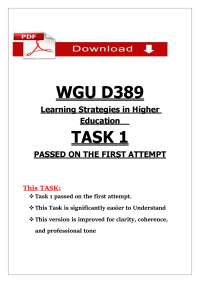 WGU D389 Task 1 2026 (PDF) | Learning Strategies in Higher Education | WGU