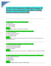 AURO CRM Salesforce Platform Developer II Practice Exam Questions with 100% Verified Answe