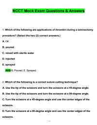 NCCT Mock Exam 2026 Questions with 100% Correct Answers Complete | Updated 2026 / 2027 A+