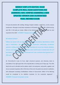 NEWEST ENPC 6TH EDITION EXAM COMPLETE REAL EXAM QUESTIONS AND ANSWERS (100% VERIFIED AN