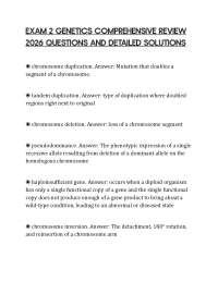 EXAM 2 GENETICS COMPREHENSIVE REVIEW 2026 QUESTIONS AND DETAILED SOLUTIONS