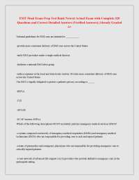 EMT Final Exam Prep Test Bank Newest Actual Exam with Complete 320 Questions and answers